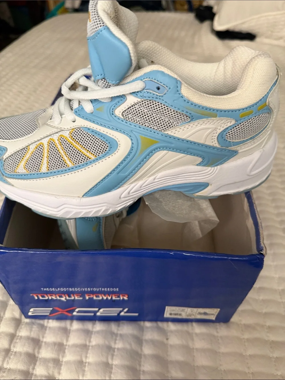 Kids Blue & White Athletic Sneakers